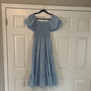 Blue puff sleeve Dress
